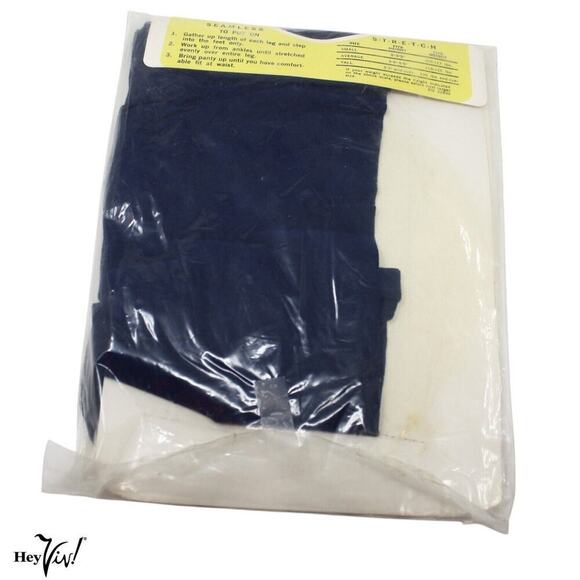 Vintage Nylon Navy Opaque Pantyhose Stockings by Lovely Miss in Package Average - Picture 2 of 6
